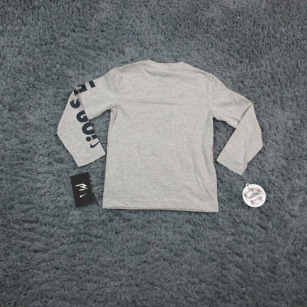 Nike 3BRAND Russell Wilson Shirt Boys 6 Gray Long Sleeve Football Ballers NWT